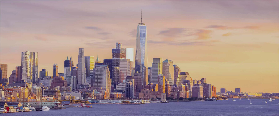 New-York landscape at sunset